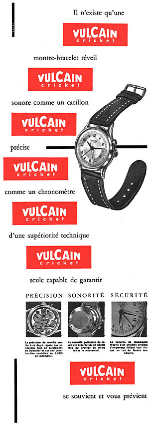 Publicité Vulcain 1953