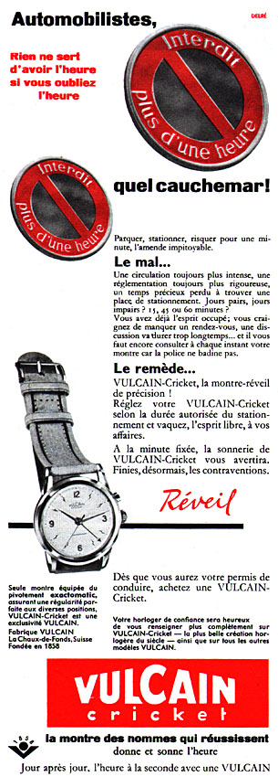 Publicité Vulcain 1956