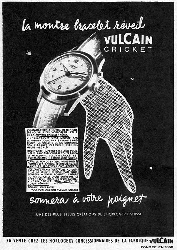 Publicité Vulcain 1950