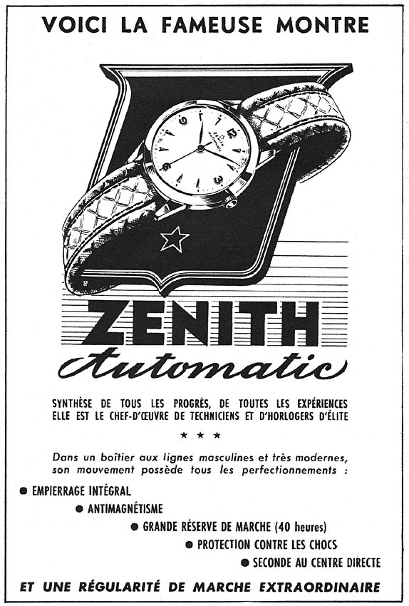 Publicité Zenith 1952