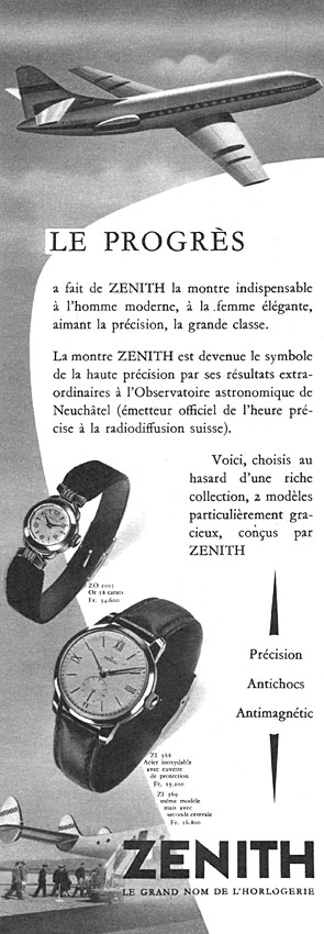 Publicité Zenith 1956