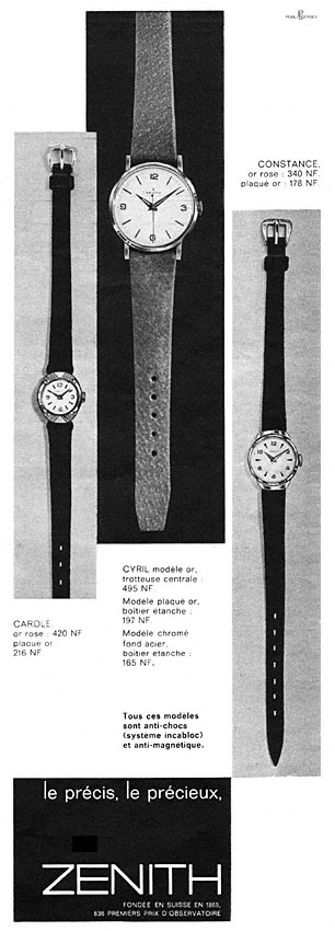 Publicité Zenith 1962