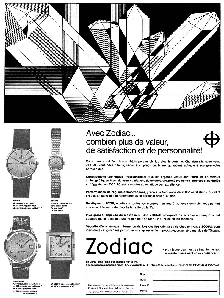 Publicit� Zodiac 1966
