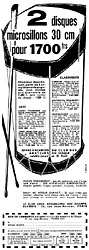 Publicit Clubs Disques 1957