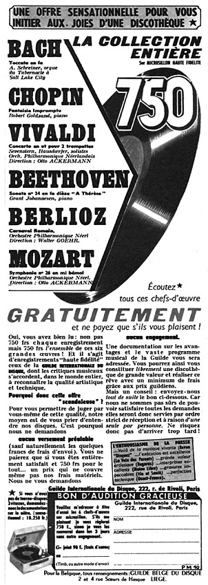 Publicité Guilde Int. du disque 1955