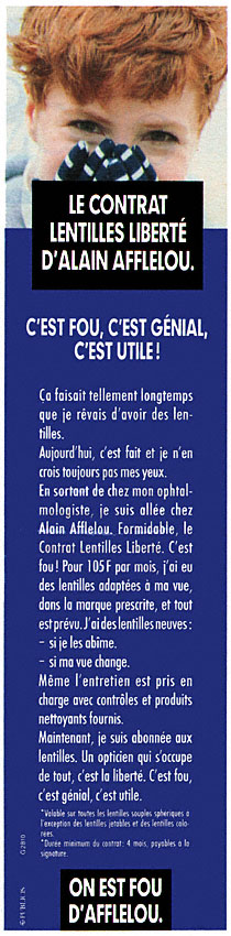 Publicité Alain Afflelou 1990