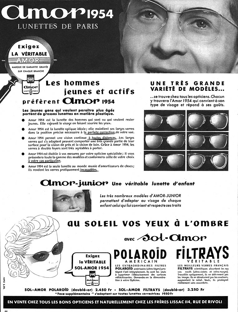 Publicité Amor 1954