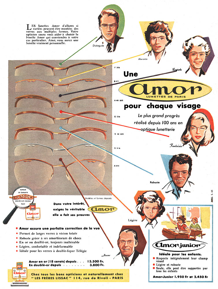 Publicité Amor 1954