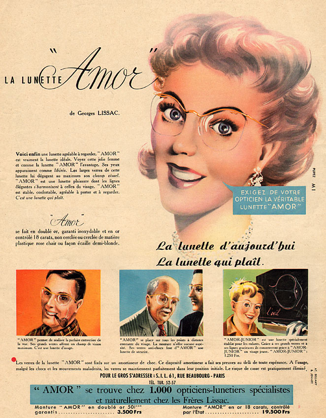 Publicité Amor 1950