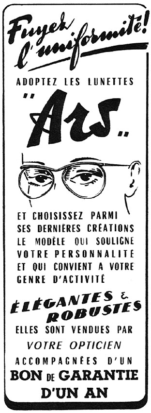 Publicité Ars 1953
