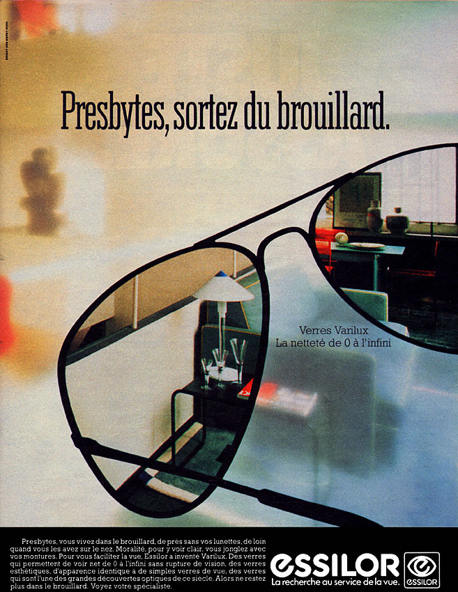 Publicité Essilor 1984