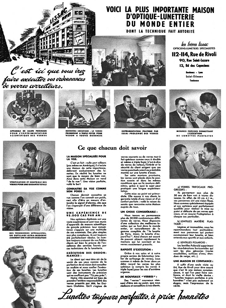 Publicité Lissac 1951