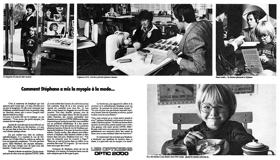 Publicité Optic 2000 1976