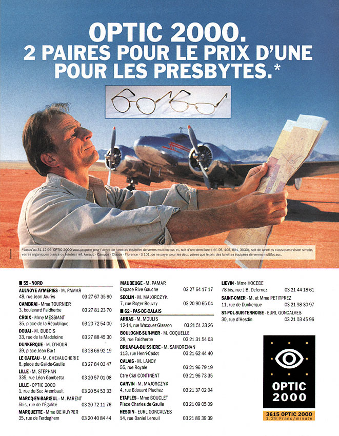 Publicité Optic 2000 1999