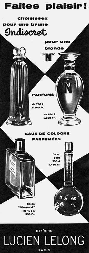 Publicité Lucien Lelong 1955