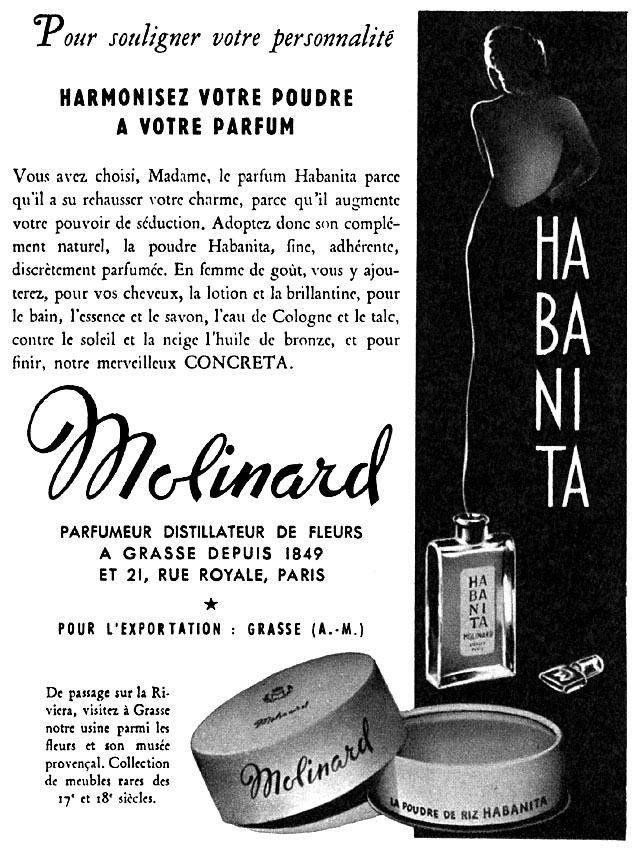 Publicité Molinard 1952