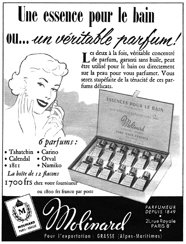 Publicité Molinard 1952