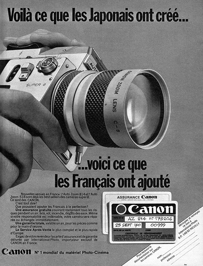 Publicité Canon 1970