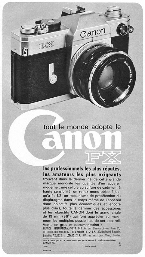 Publicité Canon 1964