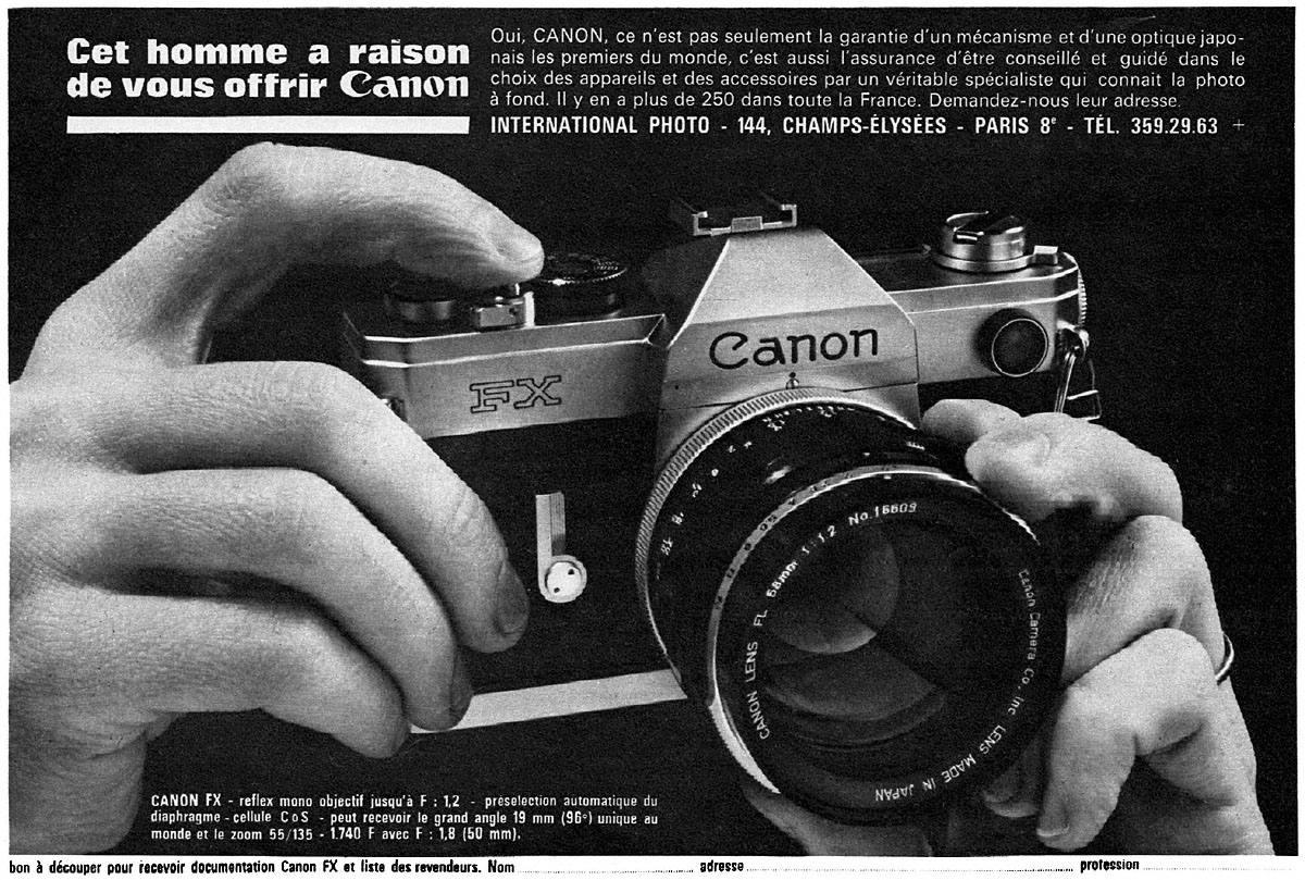 Publicit� Canon 1965
