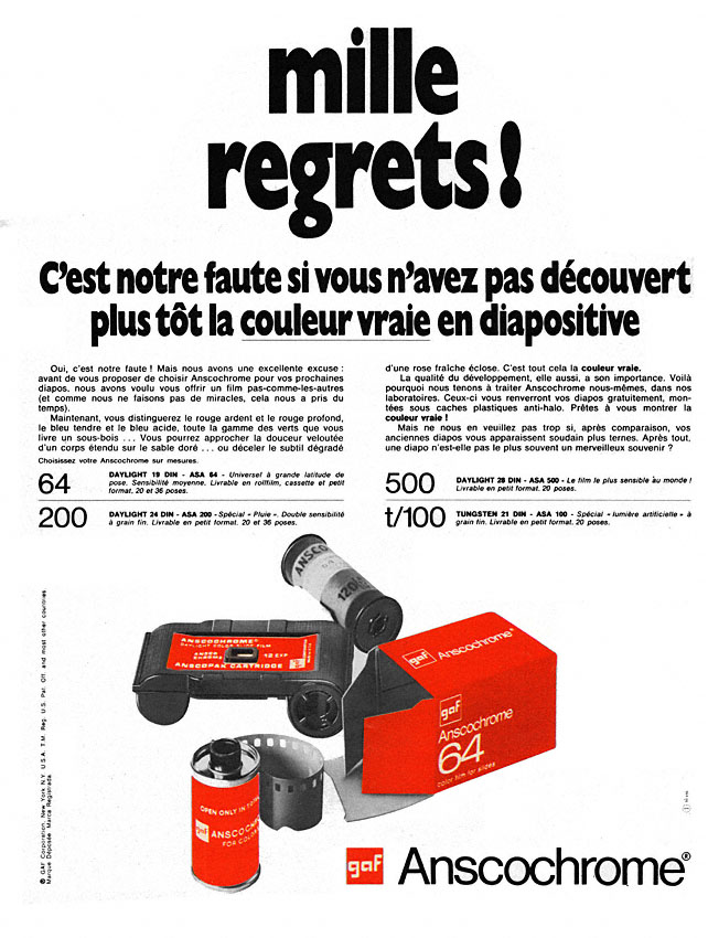 Publicité Gaf 1969