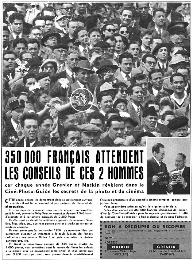 Publicité Grenier Natkin 1956