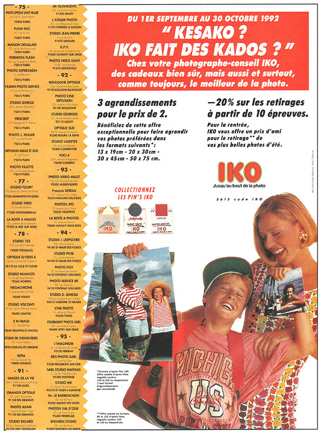 Publicité Iko 1992