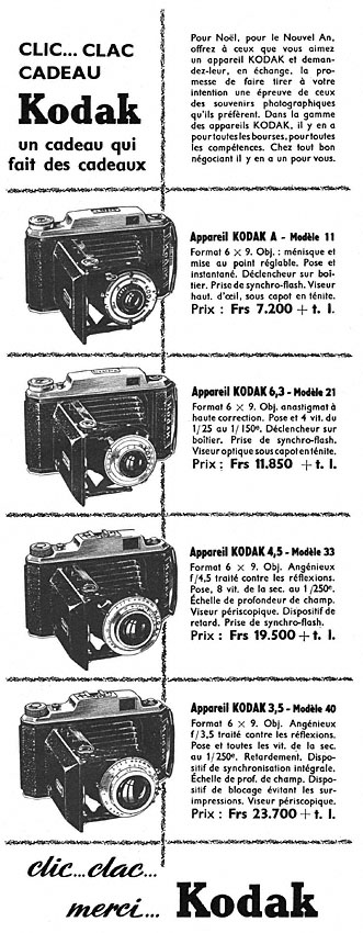 Publicité Kodak 1952