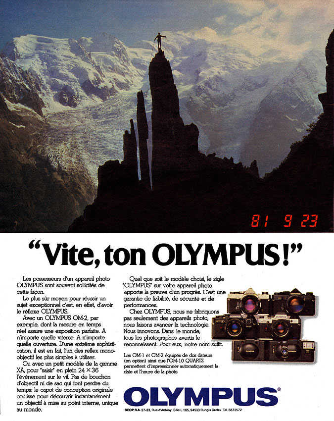 Publicité Olympus 1981
