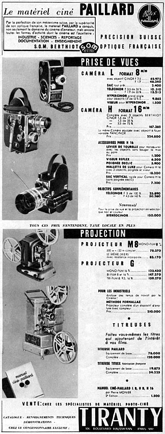 Publicité Paillard 1953