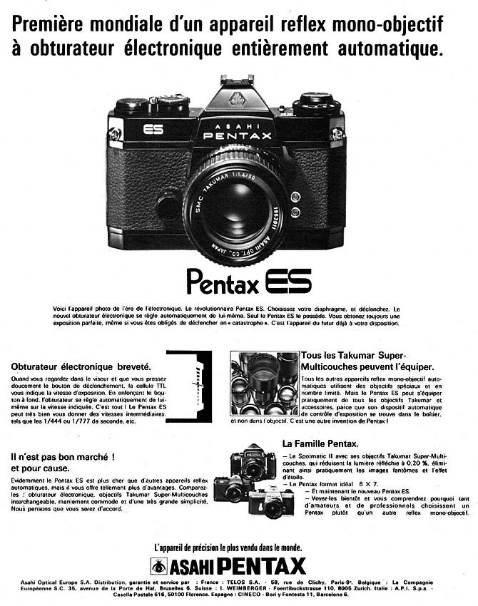 Publicité Pentax 1972