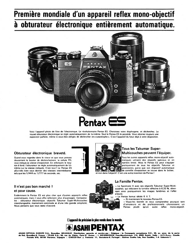 Publicité Pentax 1973