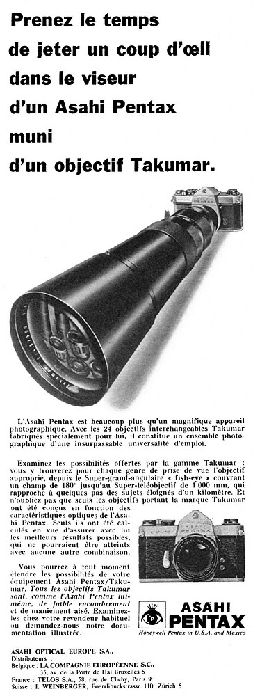 Publicit� Pentax 1967