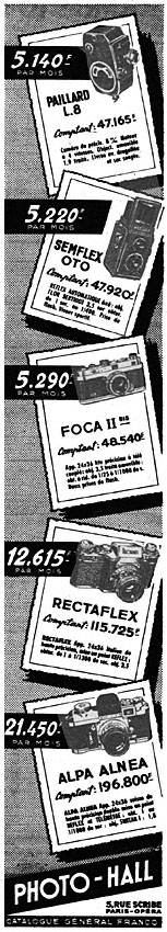 Publicité Photo-Hall 1953