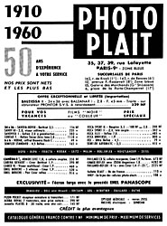 Publicit Photo Plait 1960