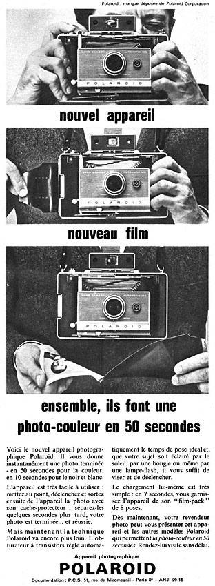 Publicité Polaroid 1963