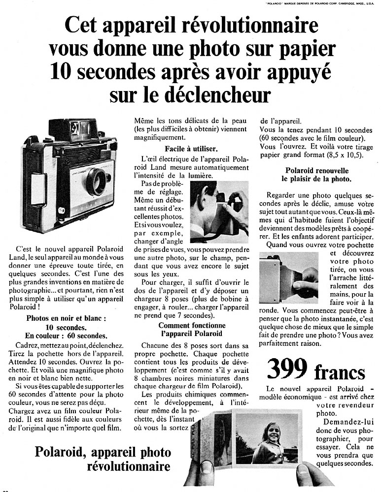 Publicit� Polaroid 1965
