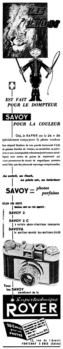 Publicité Royer 1959