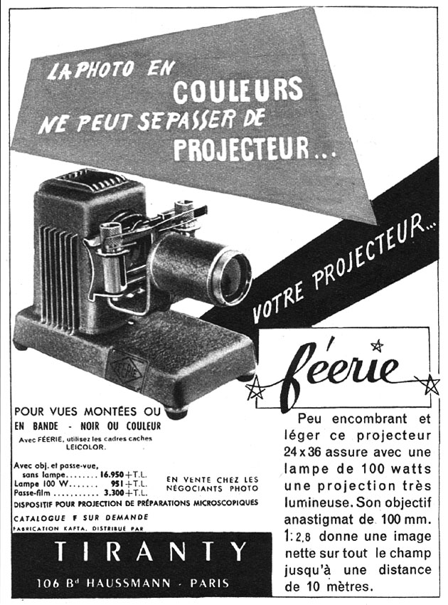 Publicité Tiranty 1954