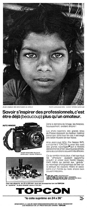 Publicité Topcon 1976