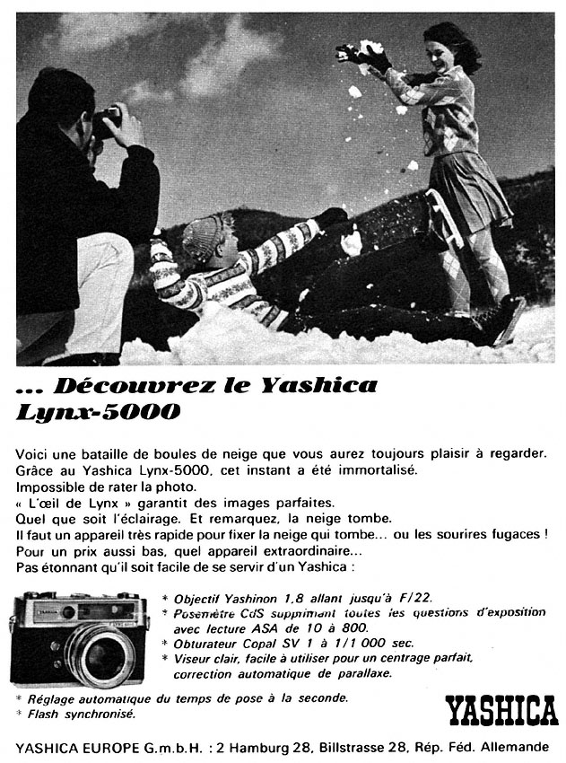 Publicité Yashica 1966