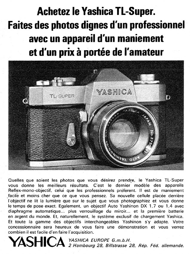 Publicité Yashica 1967