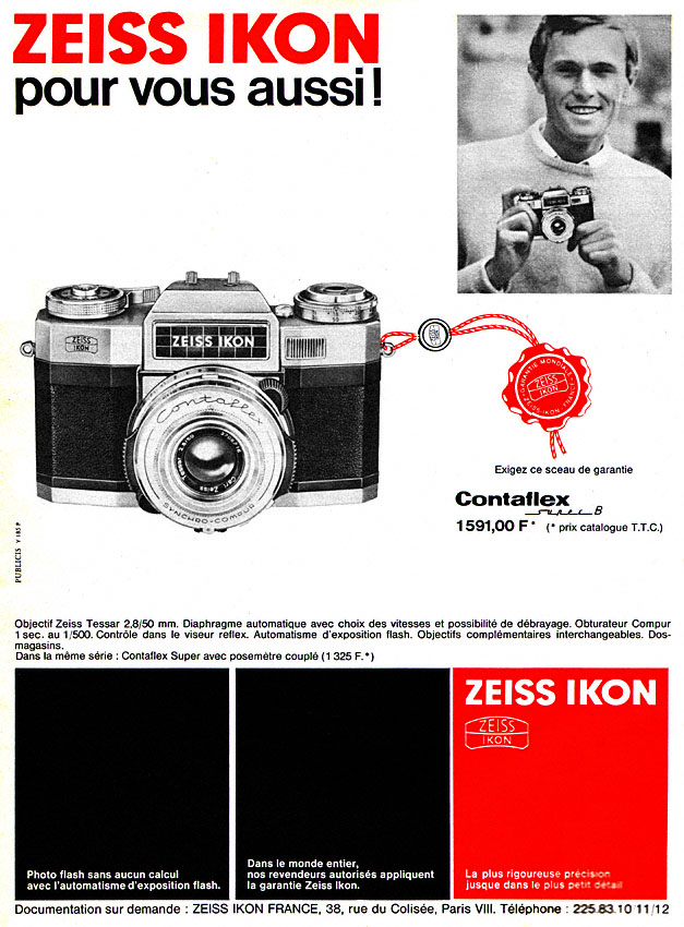 Publicité Zeiss Ikon 1965