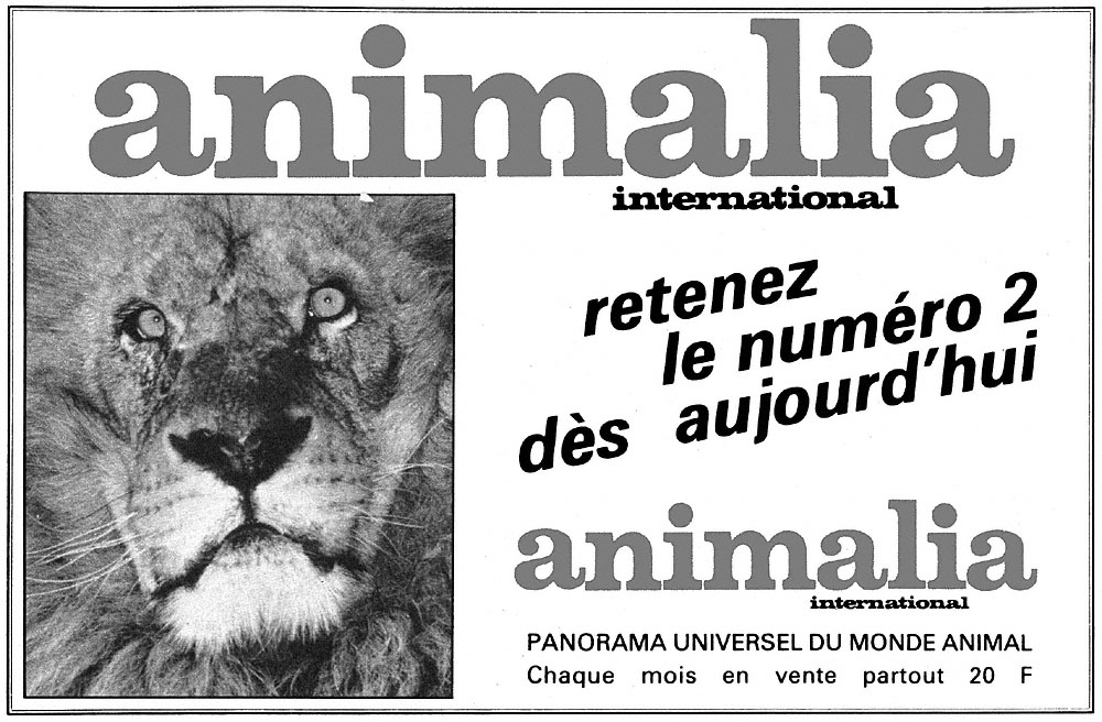 Publicité Animalia 1984