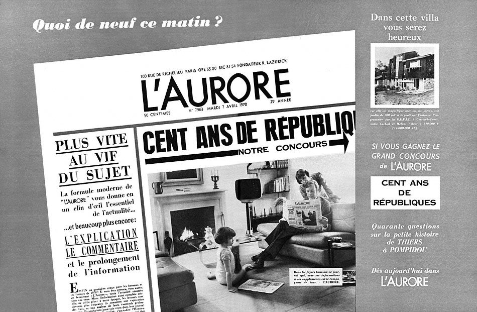 Publicité L'Aurore 1970