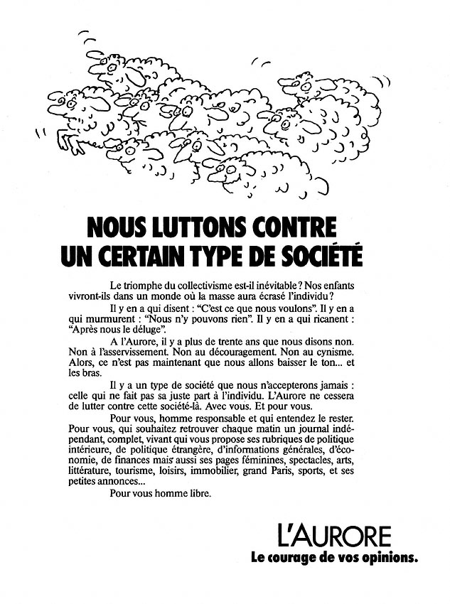 Publicité L'Aurore 1977