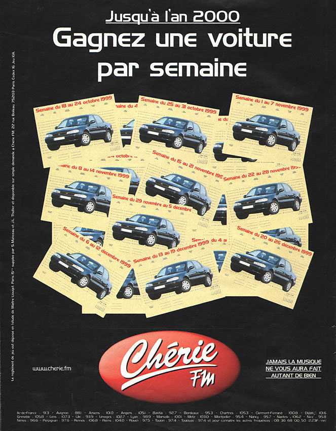 Publicité Cherie Fm 1999