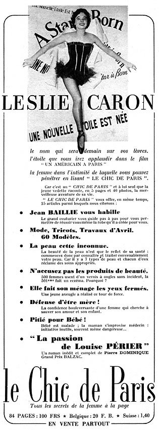 Publicité Le chic de Paris 1952