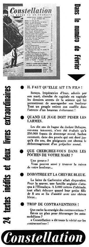 Publicité Constellation 1955