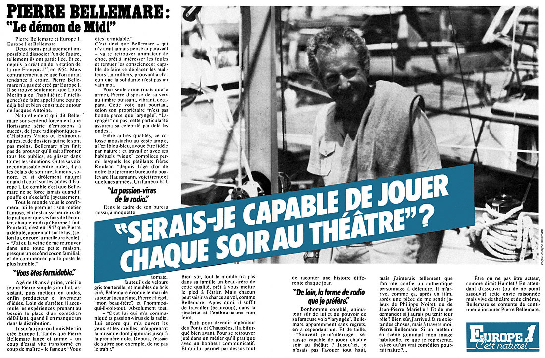 Publicité Europe 1 1982